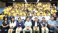 Group photo taken during the closing ceremony with Prof. Gordon W.H. Cheung, Associate Vice President (front row; 3rd from right), Prof. Chan Wai-yee, Director, School of Biomedical Sciences (front row; middle), Ms Wong Wing, Director of Academic Links (China) (front row; 2nd from left) and the supervisors